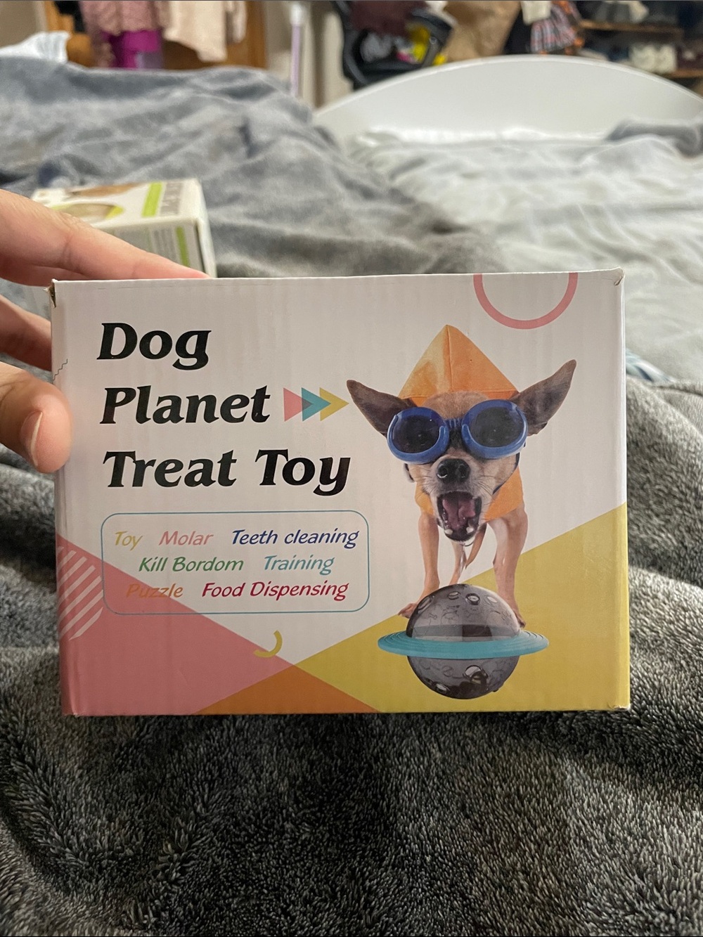 Treat Toy - Interactive Food Dispensing Chew Toy (Blue/Gray)